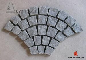 G654 Natural Split Fan Shape Granite Cobblestone