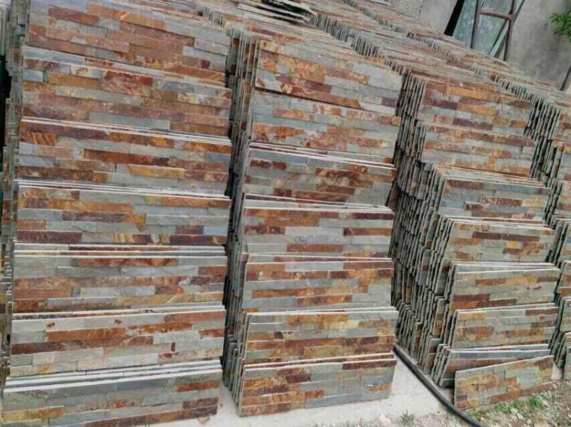 60X15 Straight Edge Rusty Slate Stone Veneer for Wall Decoration