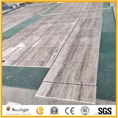 Silver Grey Marble/Travertine Honed Filled Vein/Cross Cut