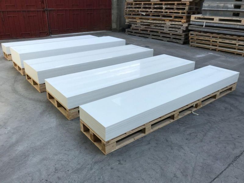 Artificial Calacatta Quartz with White/Black Marble Looks Slab for Kitchen Countertops