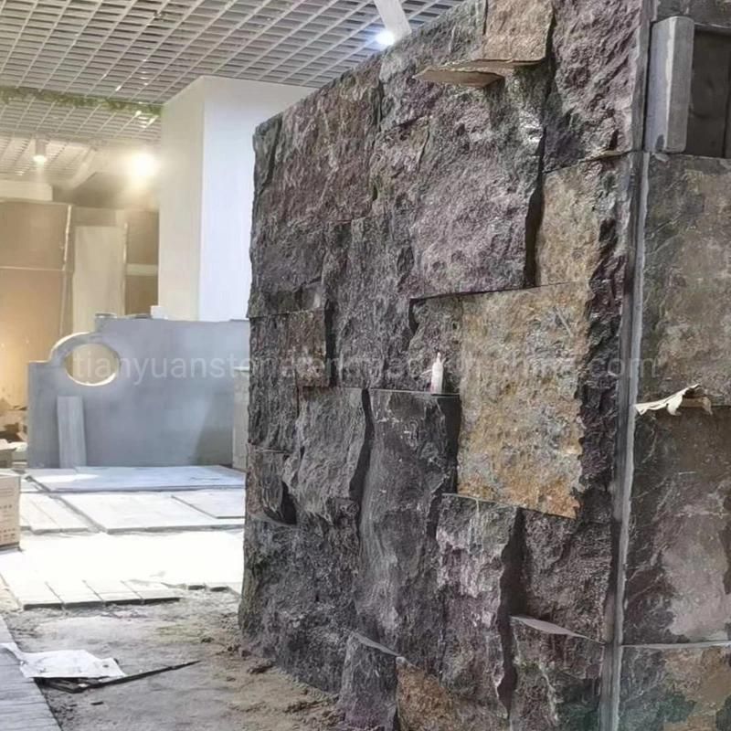 Natural Black Limestone Loose Wall Cladding Split Big Blocks for Wall