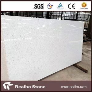 Sparkle Pearl White Quartz Stone Slabs and Tile for Flooring