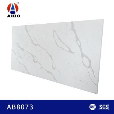 Impact Resistance Natural White Quartz Honed Finished 6.5 Mohz Hardness Kitchen