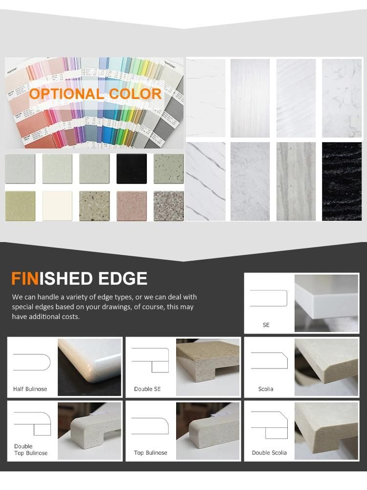 Artificial Marble Stone Kitchen Quartz Countertops