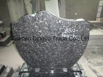 Blue Pearl Granite Leaning Angel Carving Monument Heart Tombstone