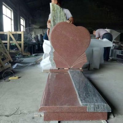 Beautiful Red Black Granite Tombstone Monument Headstone Factory Sell
