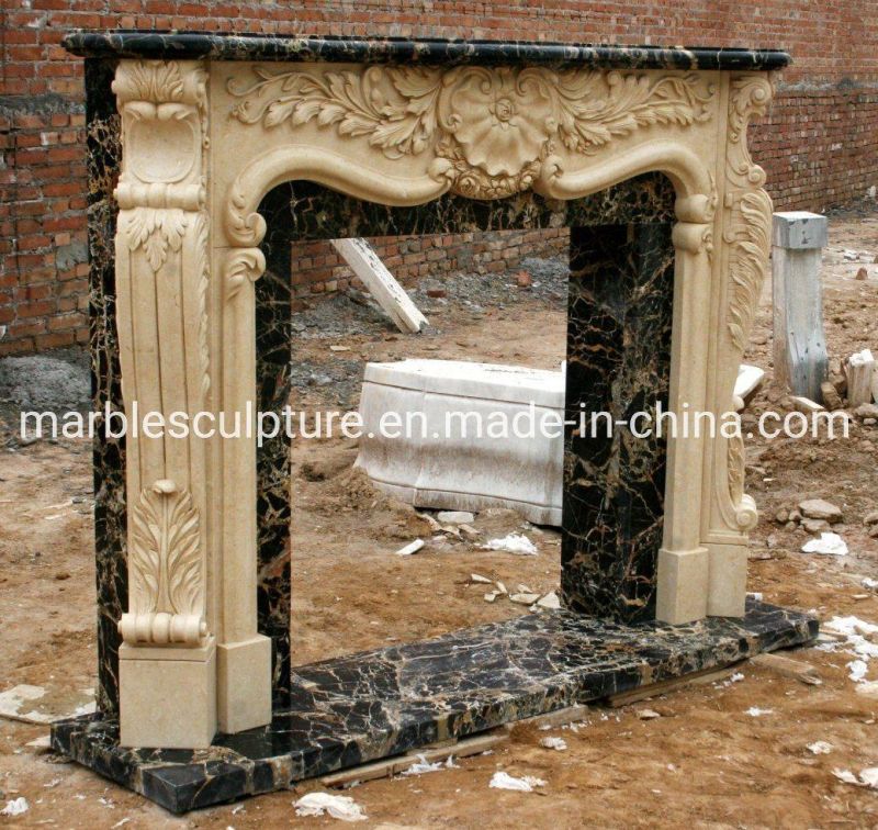 New Classic European Style Marble Fireplace for Indoor Decoration (SYMF-075)