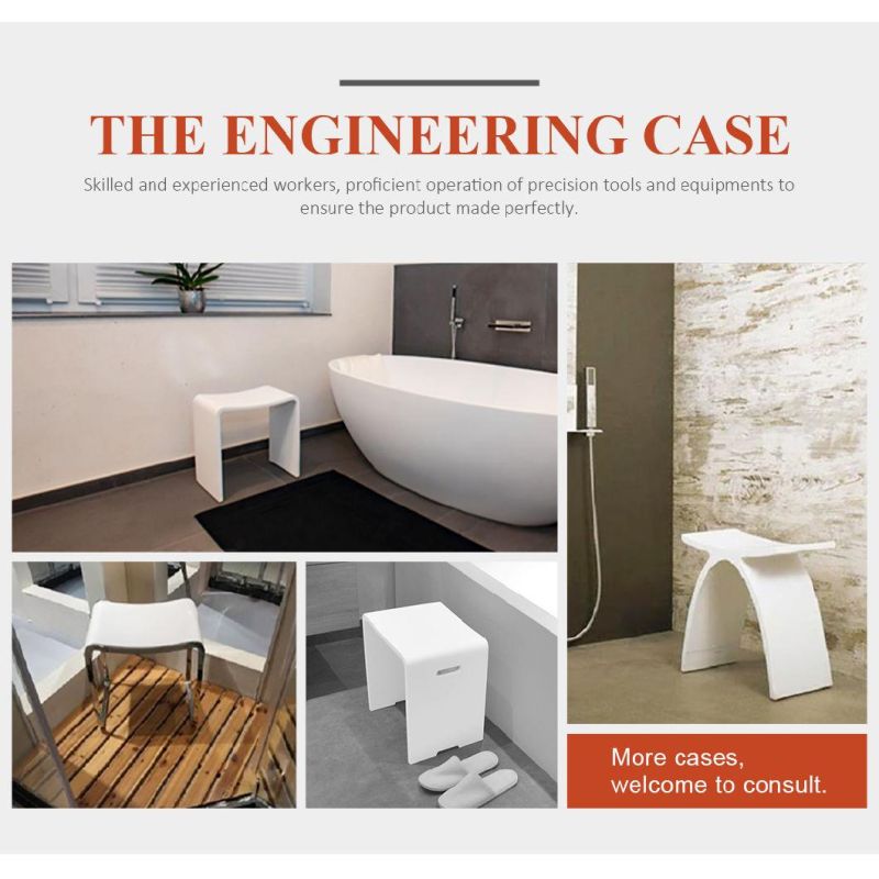 Sanitary Ware Durable Solid Surface Stone Shower Stool European and American Popular Models