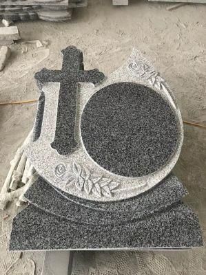 Cross Grey Granite Black Granite Memorial Tombstone Headstone