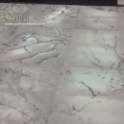 Translucent White Onyx Polished Tile for Floor Paving and Wall Cladding of Hotel and Resort