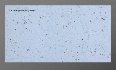 Quartz Kitchen Countertop Golden Galaxy White Slab