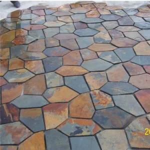 Chinese Multicolor Slate Flagstone Flooring Mat Mesh Stone (SMC-R070)