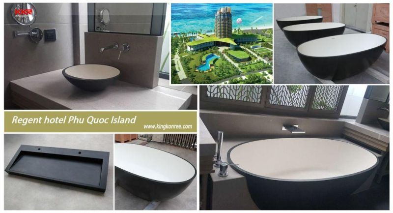 Kkr Solid Surface Stone Bathroom Vanity Top Corian Marble Countertop Vanity Set