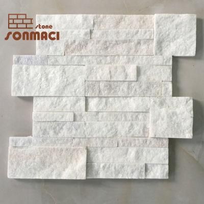 18X35 Natural White Quartzite Stacked Stone Panels
