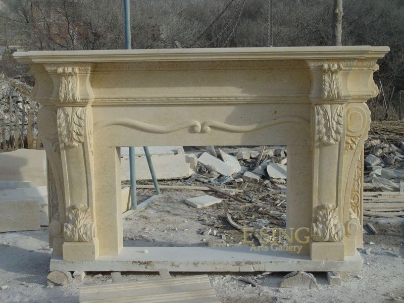 Decorative Free Standing Modern White Marble Fireplace