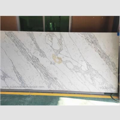 China Quartz Factory White Calacatta Quartz Countertops for Kitchen/Hotel/Home/Residential/Commercial/Bathroom
