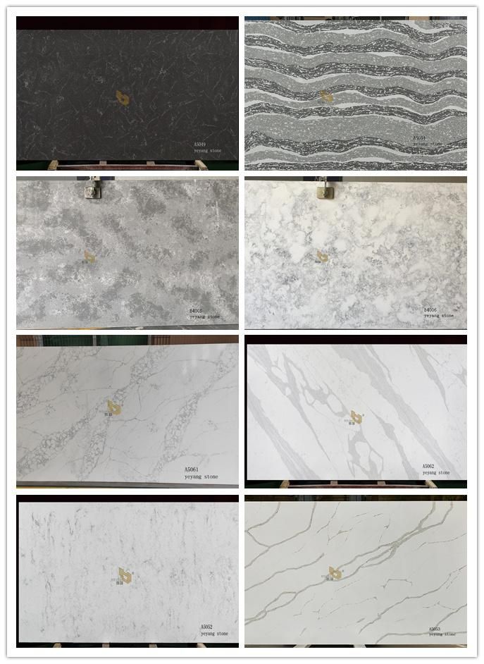 White Quartz Countertop Slab for Hotel/Commercial/Residential/Bathroom/Kitchen Floor/Wall Tiles