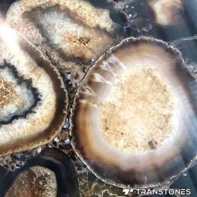 Popular 4*8FT Brown Translucent Natural Agate Wall Panel