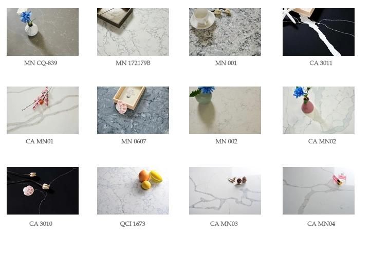Kitchen Black Vein Artificial Carrara White Engineered Quartz Stone