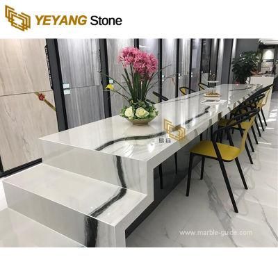 Marble Table Panda White Marble for Bathroom/Vanity/Staircase/Kitchen/Countertop/Island Dining/Coffee Table