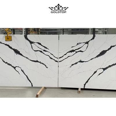 Electro Extended Remix Calacatta White Kitchen Countertop Artificial Quartz for Wall Engineer