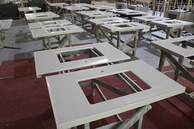 Factory Wholesale Cheap Rectangular Shape Bathroom Artificial & Quartz Stone Countertops Vanity Tops