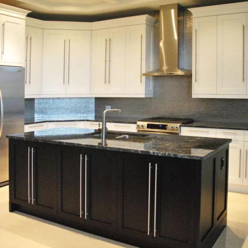 Cosmic Black with Gold Veins Brazil Granite Kitchen Island Granite Tile Countertop