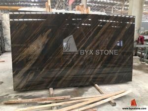 Polished Quicksand Brown Granite for Slabs/Wall/Floor Tiles/Countertops/Vanity Tops with Golden Veins