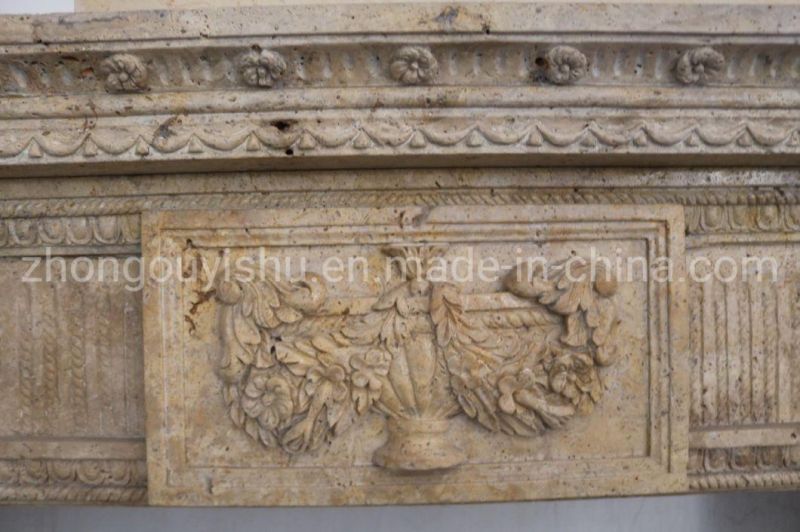 Travertine Fireplace Surround Mantel Piece for Living Room