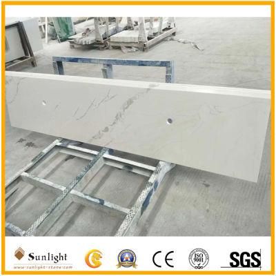 Popular Cheap Calacatta Quartz Slabs for Kitchen/Bathroom Countertops/Tops, Vanity Tops