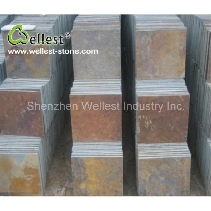 Natural Outside Paving Stone Honed Surface Rusty Slate