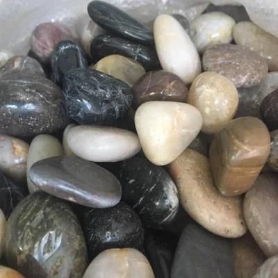 White Black Mix Color Garden River Building Material Polished Pebble Cobble Stone