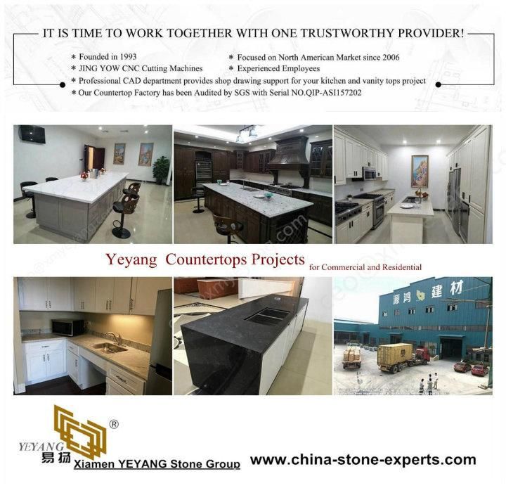 Hot Sale Quartz Slabs for Countertops/Vanitytops in Kitchen and Bathroom Engineering White/Grey/Black/Brown