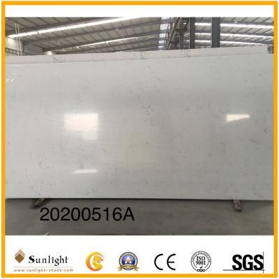 High Density Engineered Carrara White Marlbe Veins Artificial Quartz Stone for Countertop