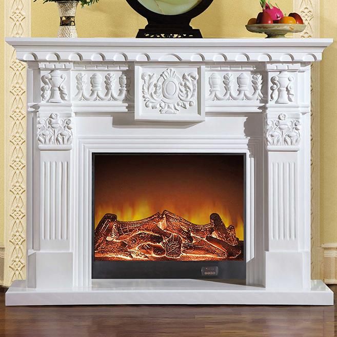 Customized Home White Mantel Marble Fireplace Surround