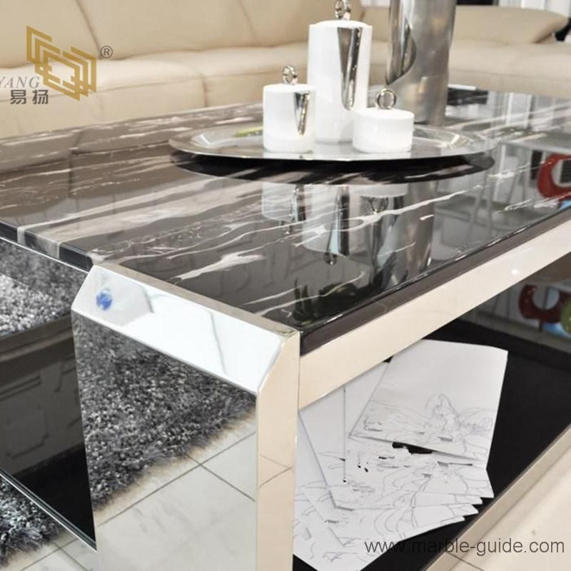Chinese Polished Silver Dragon Black Marble Slab for Bathroom Vanity Top/Countertop/Tabletop