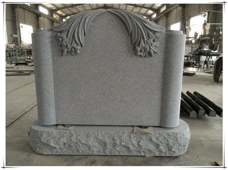 Wholesales China Factory Gray Granite Carving Cost of Headstones Tombstone Prices