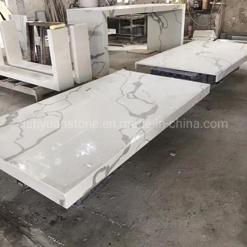 Prefab Pure White/Calacatta White/Granite/Quartz Stone Vanity Top