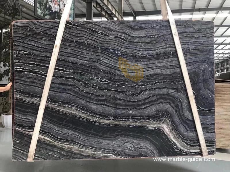 Polished Natural Kenya Black Wood Grain Marble for Flooring/Bathroom Bathtub/Vanity