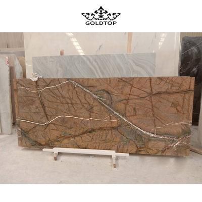 Chinese Ornament Natural Stone Polished/ Honed Surface Bathroom/Kitchen /Living Room Countertop Tropical Rain Forest Brown Marble for Home