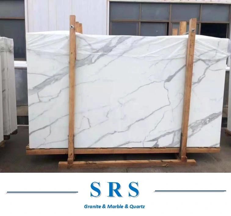 Artificiall Stone Calacatta Marble Nano Crystallized Glass for Slab/Countertop/Vanity Tops/Floors