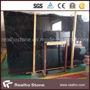 Low Price Black Nero Marquina Marble Slab with White Veins