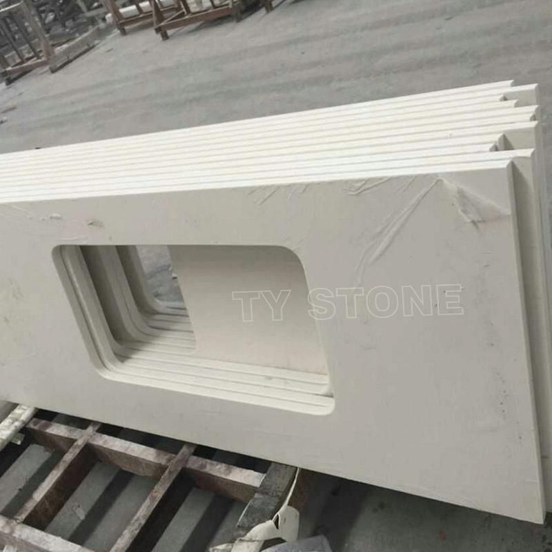 Pure White Quartz Countertop for Kitchen and Bathroom