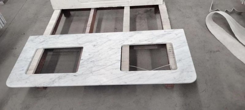 Carrara Bianco White Marble Honed Kitchen Countertop for Projects