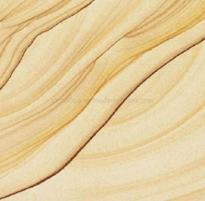 China Cheap Wooden Yellow Sandstone Wood Vein Marble Wall/Flooring Tile/Basluter