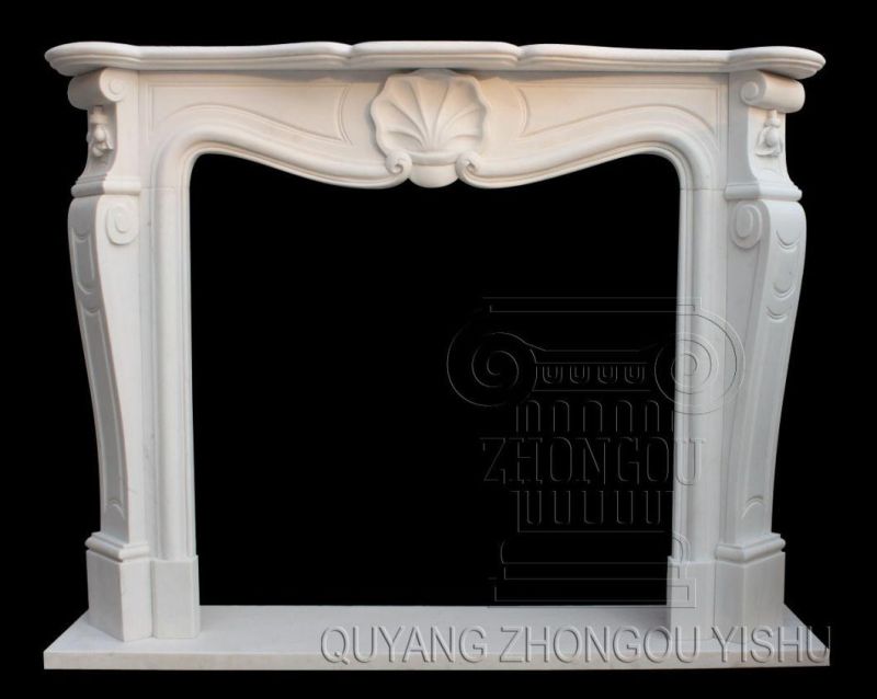 Louis Xvi French Style Classic White Marble Fireplace