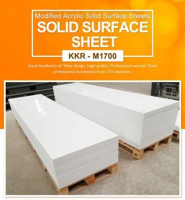 Glacier White Corian Pure Acrylic Solid Surface Slab Artificial Stone for Countertop Bathroom Vanity Top