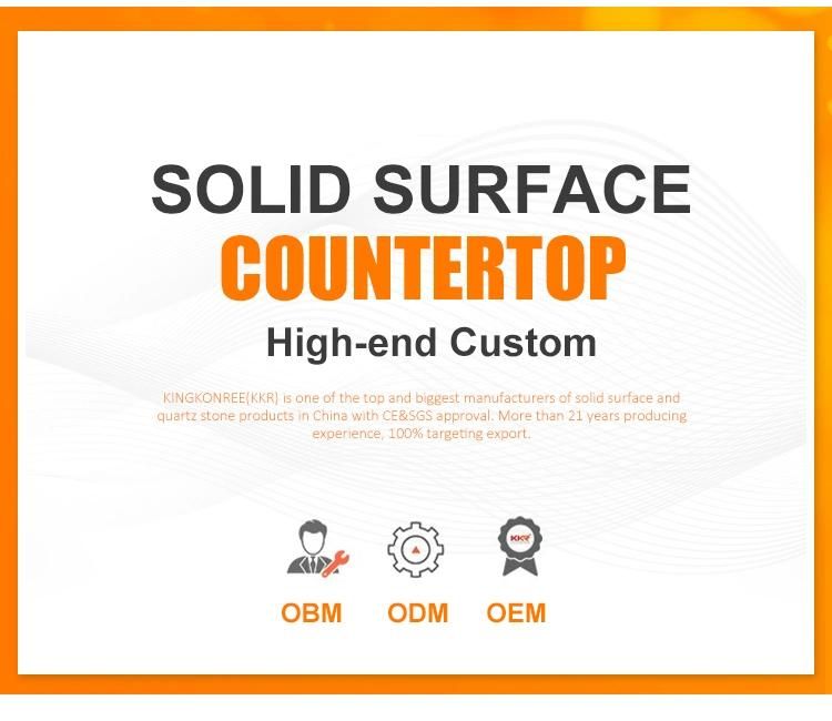 Customized 6-30mm Modified Composite Resin Stone Customized Kitchen Bench Top