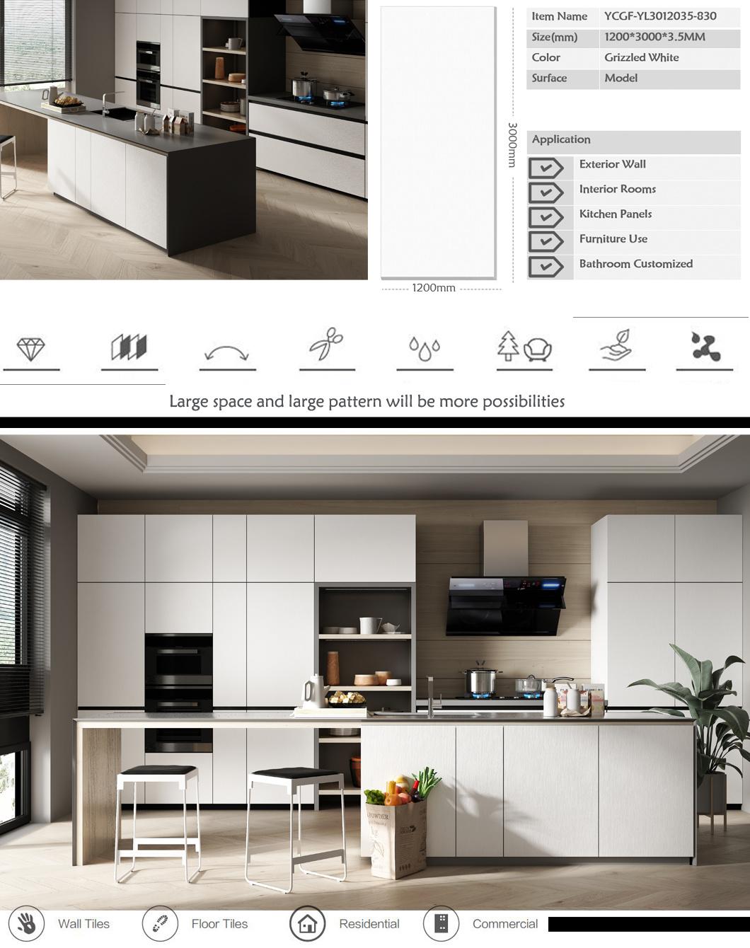 China Factory Artificial Sintered Stone Porcelain Slab Carrara White Marble Natural Granite Quartz Stone Kitchen Top Countertop Customized with Cabinet