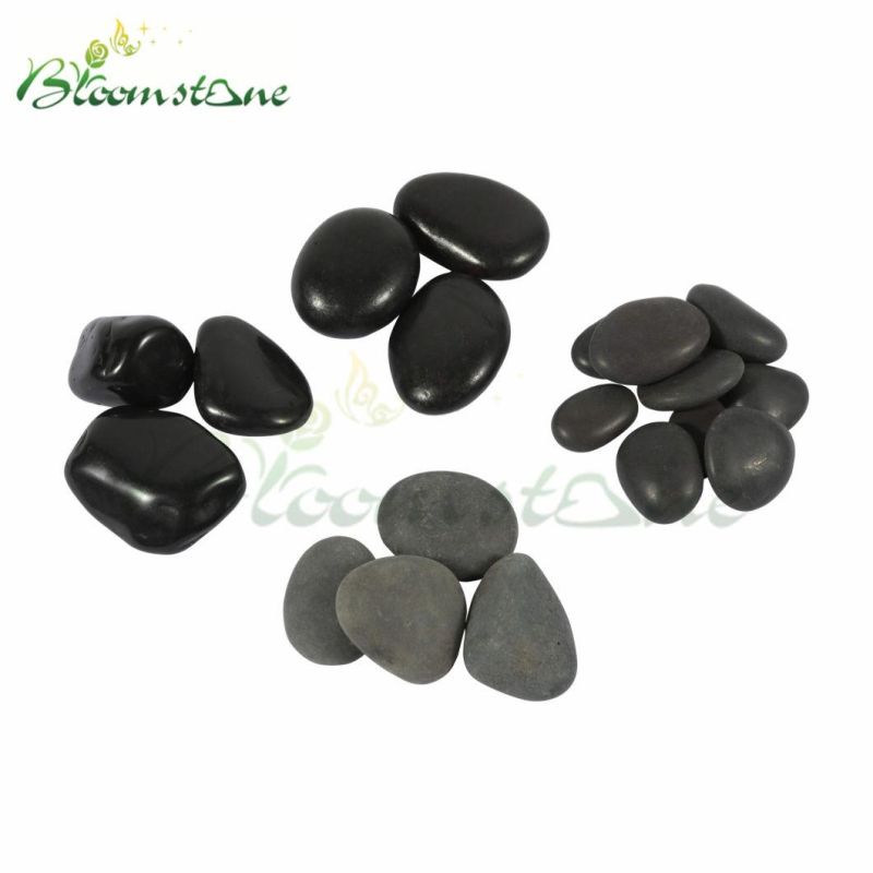 Black High Polished Pebble Stone for Garden Decoration/Black Landscape Pebble